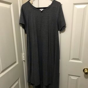 LuLaRoe Carly gray with thin black stripes GUC M